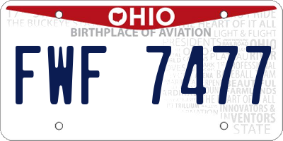 OH license plate FWF7477