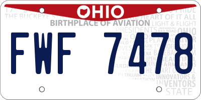 OH license plate FWF7478
