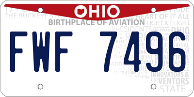 OH license plate FWF7496