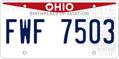 OH license plate FWF7503