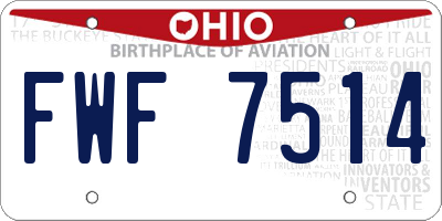OH license plate FWF7514