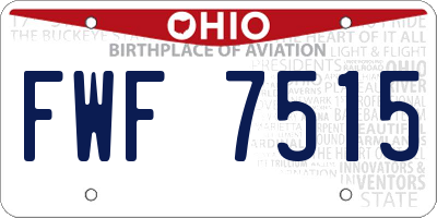 OH license plate FWF7515