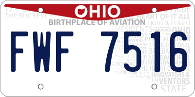 OH license plate FWF7516
