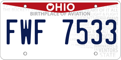 OH license plate FWF7533