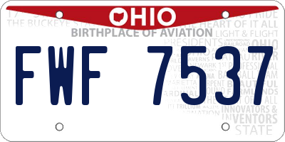 OH license plate FWF7537