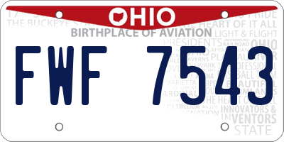 OH license plate FWF7543