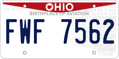 OH license plate FWF7562