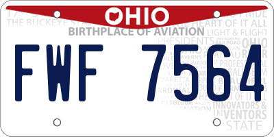 OH license plate FWF7564