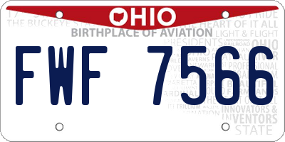 OH license plate FWF7566
