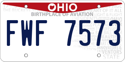 OH license plate FWF7573