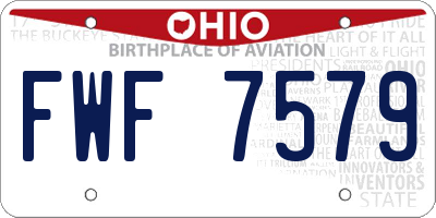 OH license plate FWF7579