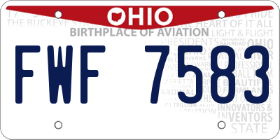 OH license plate FWF7583