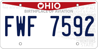 OH license plate FWF7592