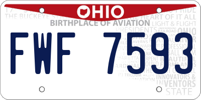 OH license plate FWF7593