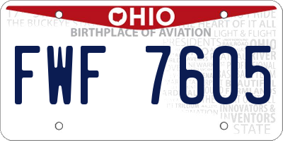 OH license plate FWF7605