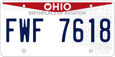 OH license plate FWF7618