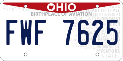 OH license plate FWF7625