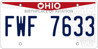 OH license plate FWF7633