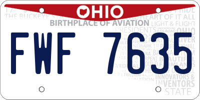 OH license plate FWF7635