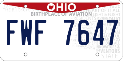 OH license plate FWF7647