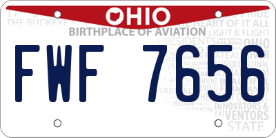 OH license plate FWF7656