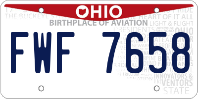OH license plate FWF7658