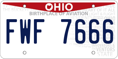 OH license plate FWF7666