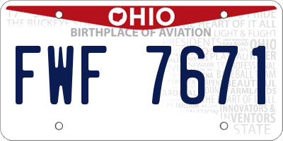 OH license plate FWF7671