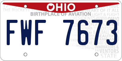 OH license plate FWF7673