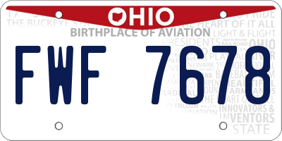 OH license plate FWF7678