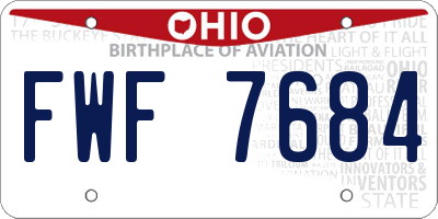 OH license plate FWF7684