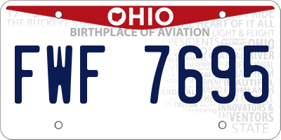 OH license plate FWF7695