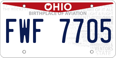 OH license plate FWF7705