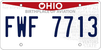 OH license plate FWF7713
