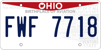 OH license plate FWF7718