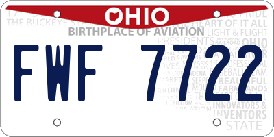 OH license plate FWF7722