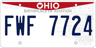 OH license plate FWF7724