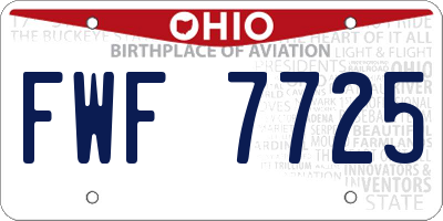 OH license plate FWF7725