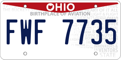 OH license plate FWF7735