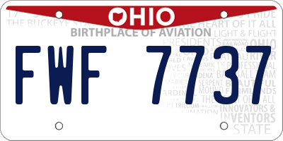 OH license plate FWF7737