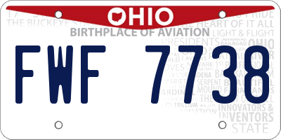 OH license plate FWF7738