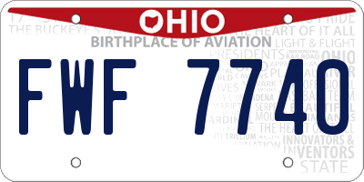 OH license plate FWF7740