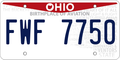 OH license plate FWF7750