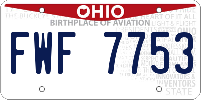 OH license plate FWF7753