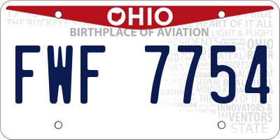 OH license plate FWF7754
