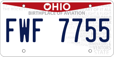 OH license plate FWF7755