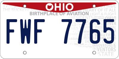 OH license plate FWF7765
