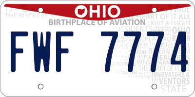 OH license plate FWF7774