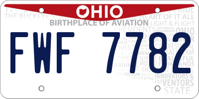 OH license plate FWF7782
