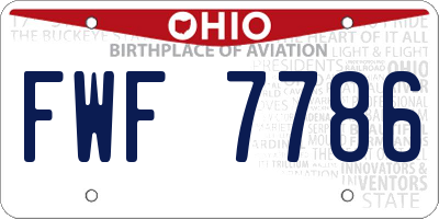 OH license plate FWF7786